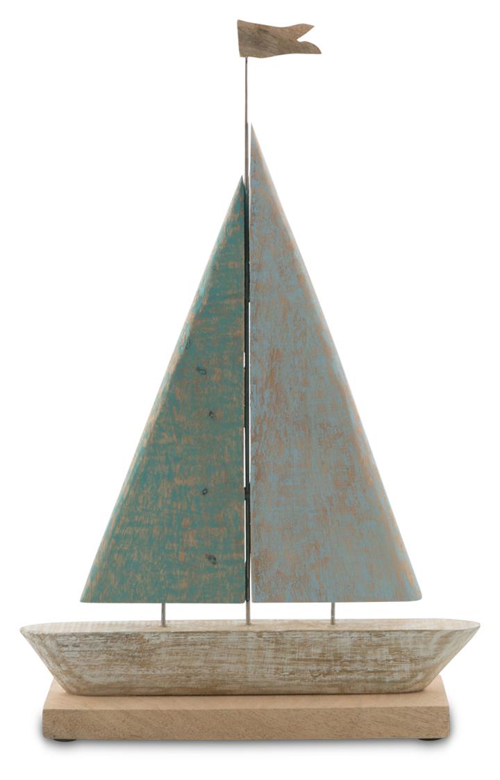 Cottesloe Washed Mango Wood and Iron Sail Boat Large