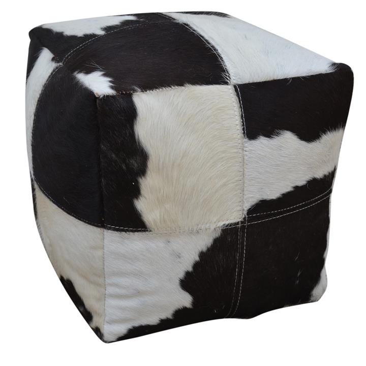Cowhide Cube Ottoman