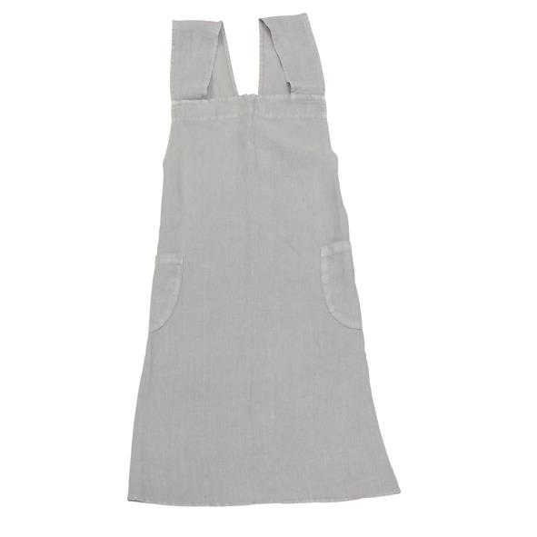 Cross Back Apron Grey Stonewashed Linen