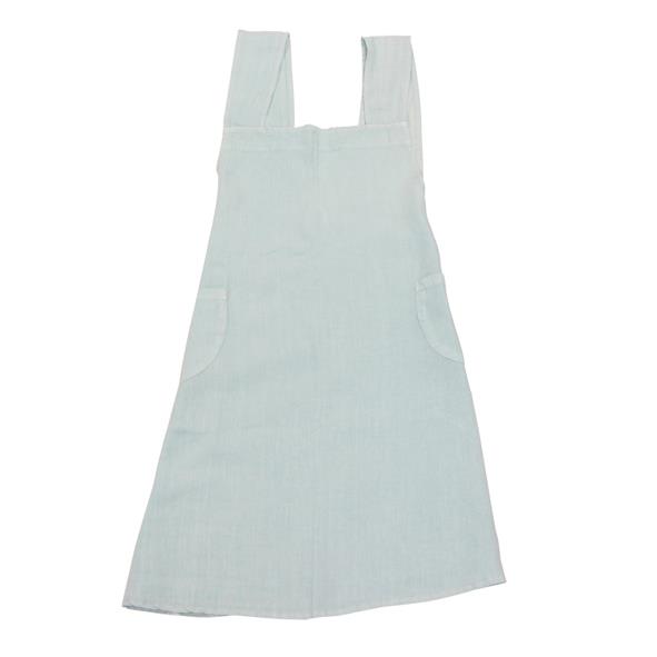 Cross Back Apron Pale Blue Stonewashed Linen