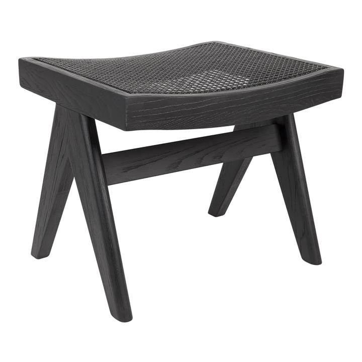 Cuban Rattan Stool - Black