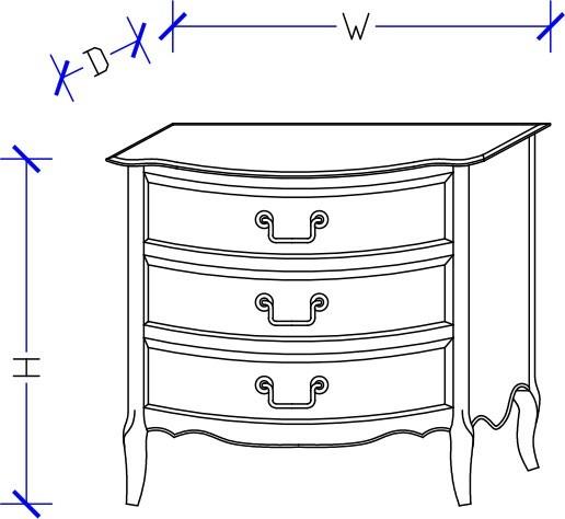 Cynthia custom 3-drawer bedside