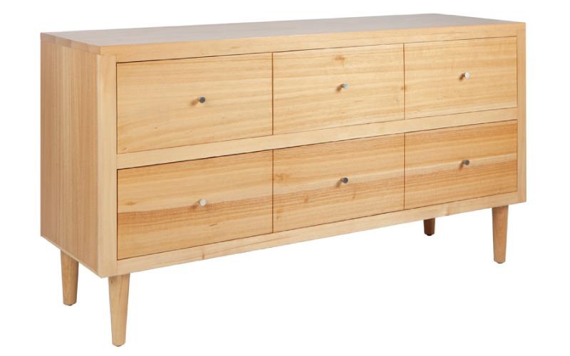 Danish custom timber 6 drawer dresser