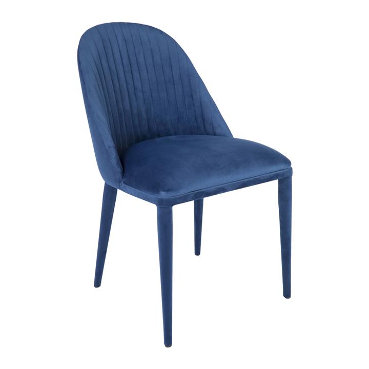 Dante Panelled Dining Chair -  Navy Velvet