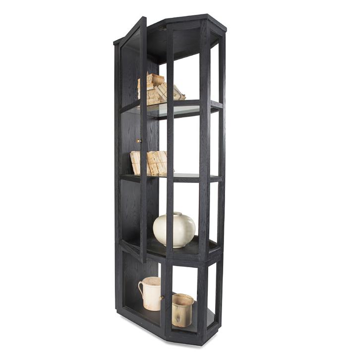 Darcy Black/Glass Room Divide Cabinet