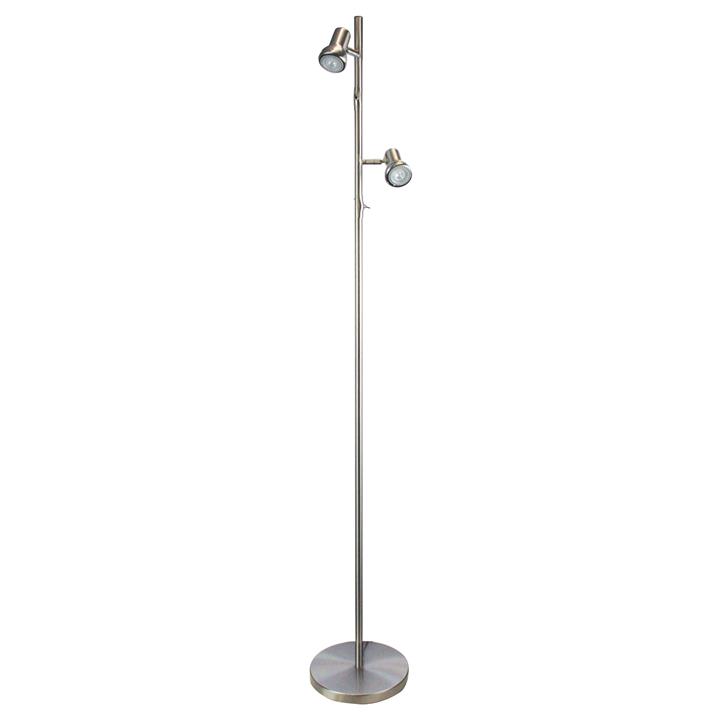 Daxam Led Twin Floor Lamp Brushed Chrome
