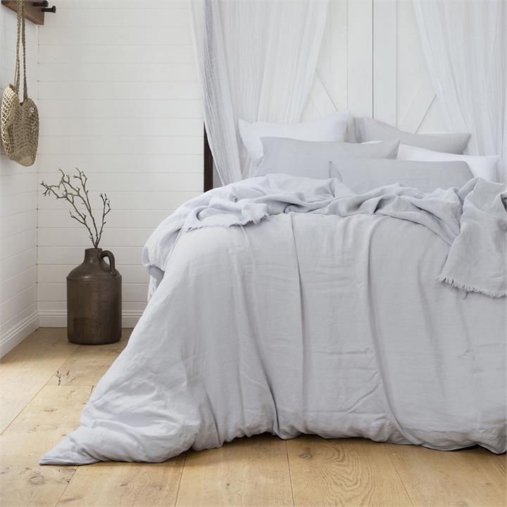 DB Linen Quilt Cover Set Silver