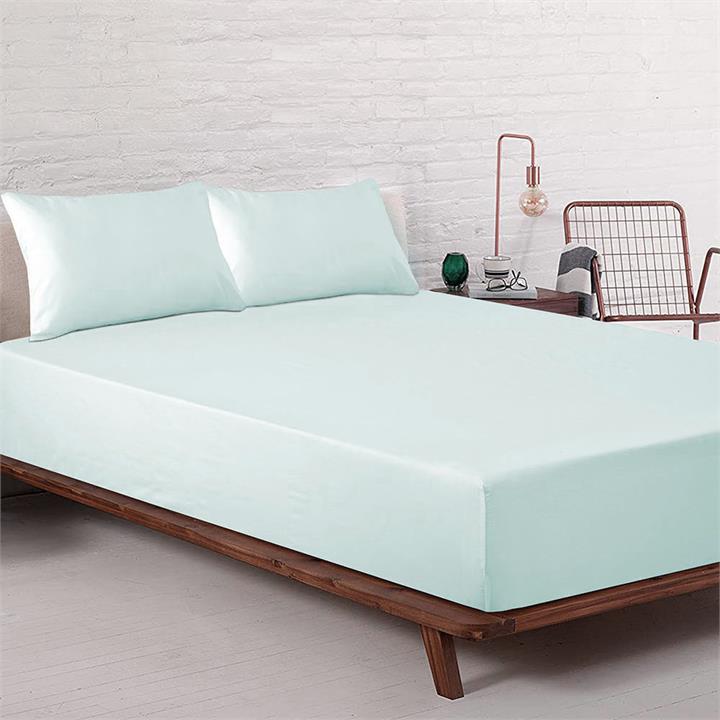 Db Plain Dyed Fitted Sheet Sea Foam