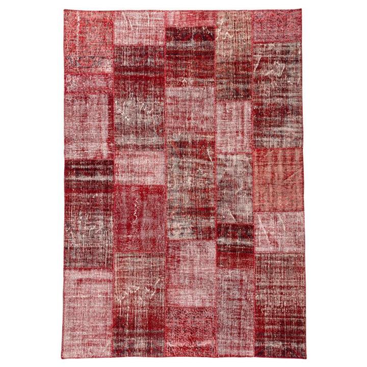 Deep Red L Patchwork Rug 210X305Cm