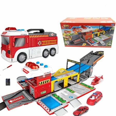 Deformation Fire storage Truck Model Track Scene Storage Kits Assembling Toy Gift Truck