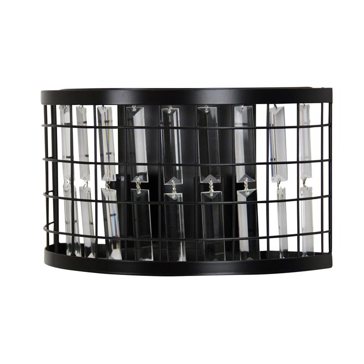 Delaware Twin Wall Light Black / Crystal