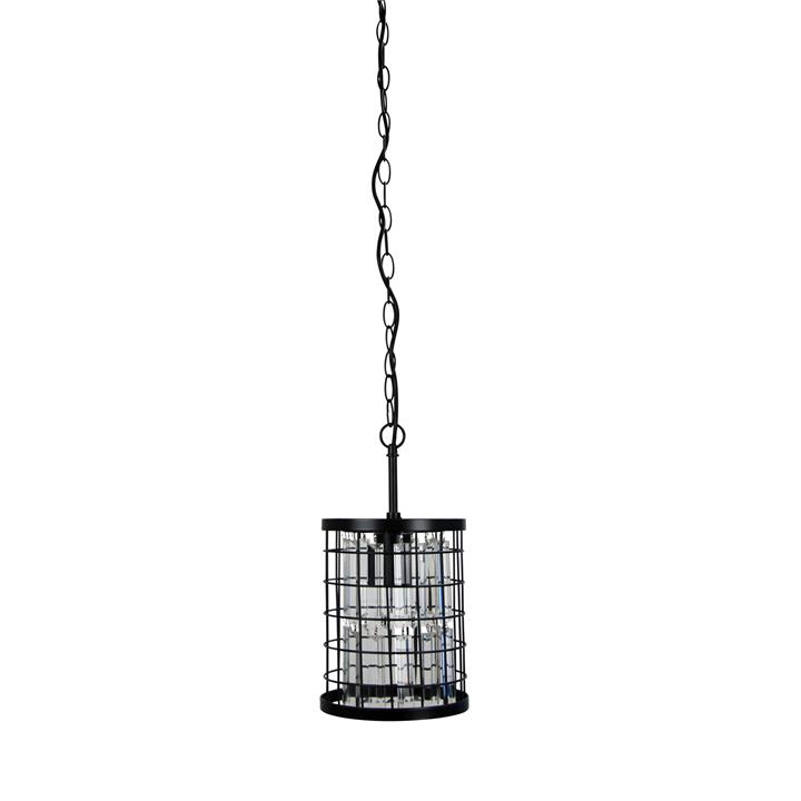 Delaware.18 1Light Pendant Black / Crystal