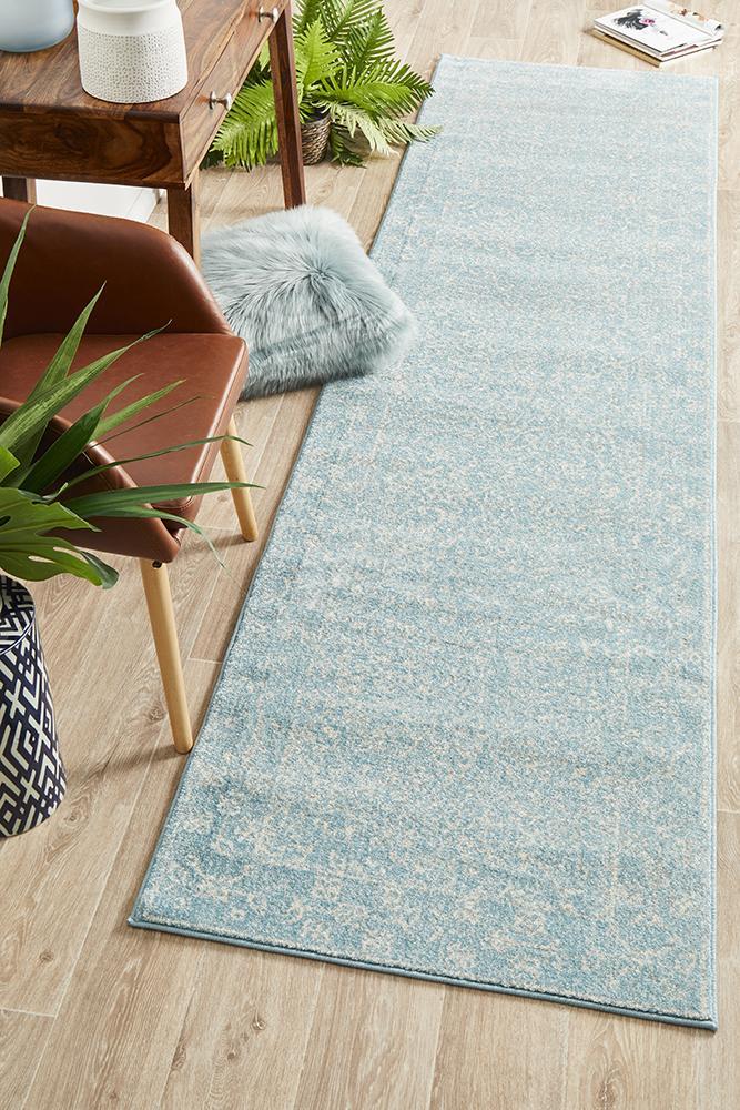 Depth Blue Transitional Rug 400x80cm