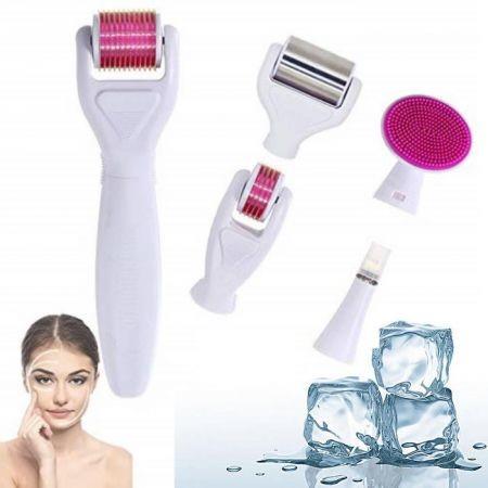 Derma Ice Roller 6-IN-1 Kit Titanium 0.5/1.0/2.0mm for Skin Regeneration, Anti Ageing, Scar Treatment