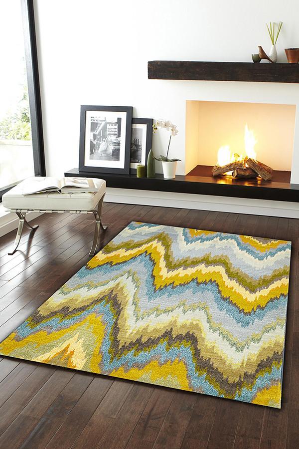 Designer Ikat Rug Blue 330x240cm