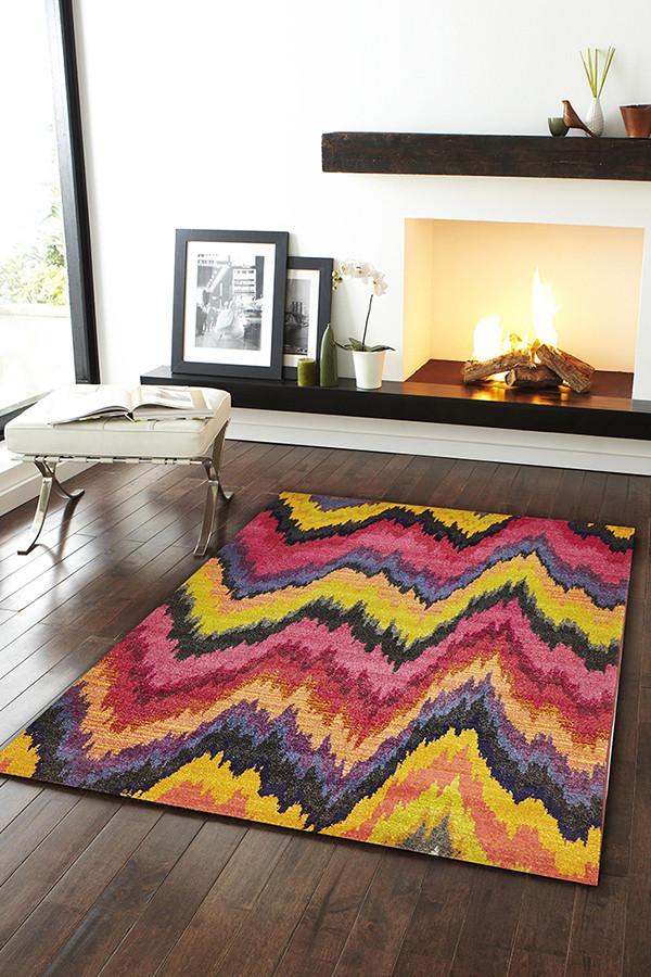 Designer Ikat Rug Pink 290x200cm