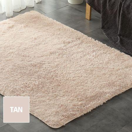 Designer Soft Shag Shaggy Floor Confetti Rug Carpet Home Decor 120x160cm Tan