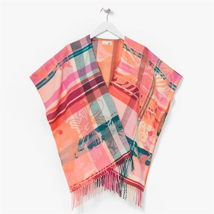 Desigual Poncho Love Tartan
