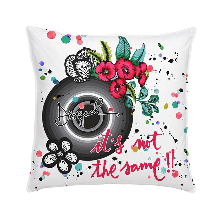 Desigual Square Cushion 45 x 45cm B&W Stripes