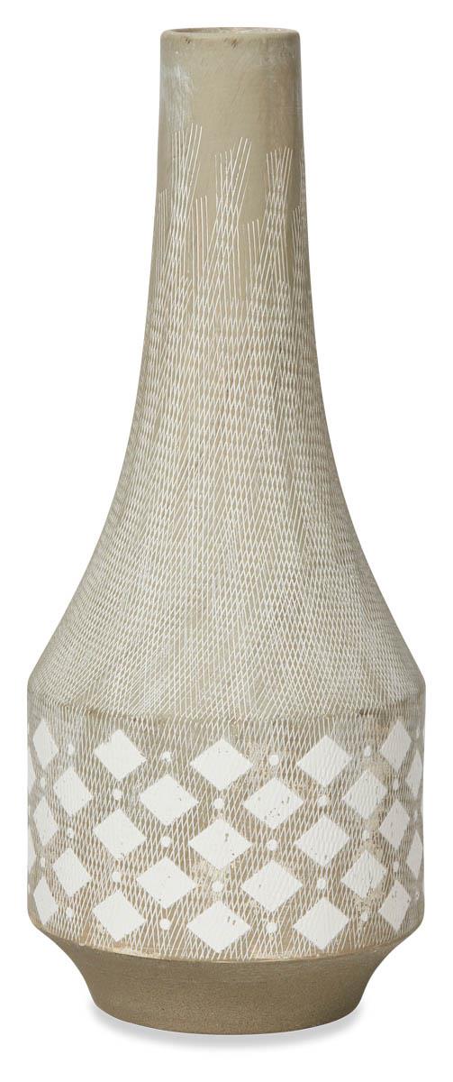 Diamond Ceramic Vase Large - Light Grey