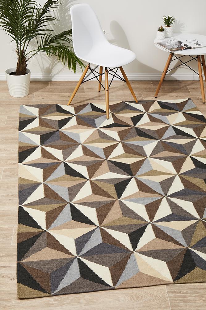 Dimensions Flat Weave Rug Grey 225x155cm