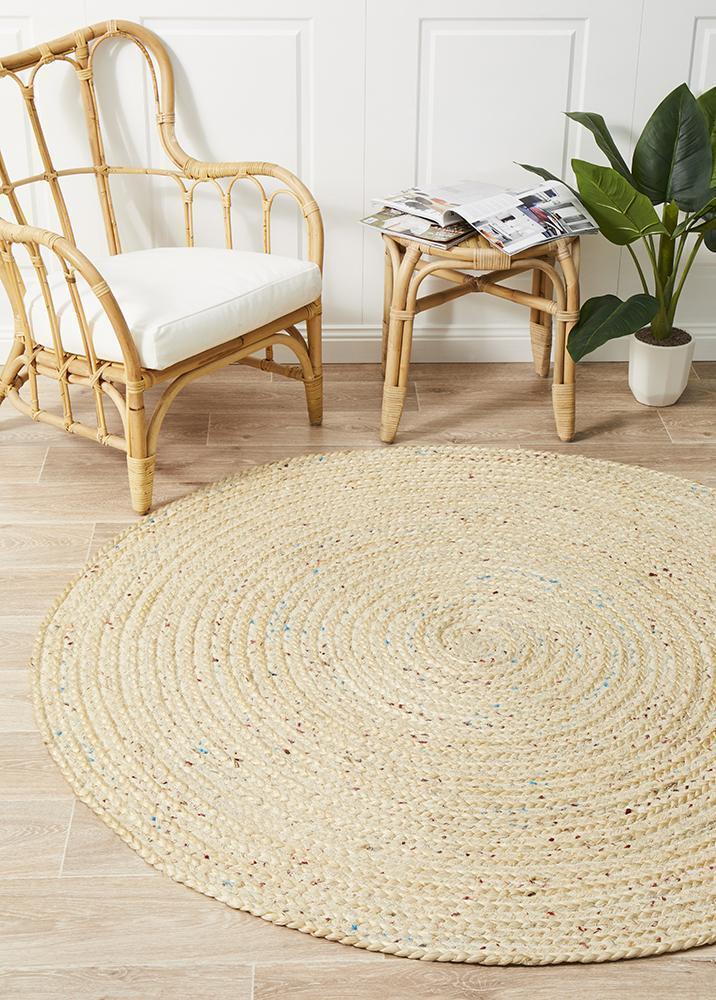 Diva Bleached Natural Rug 120x120cm