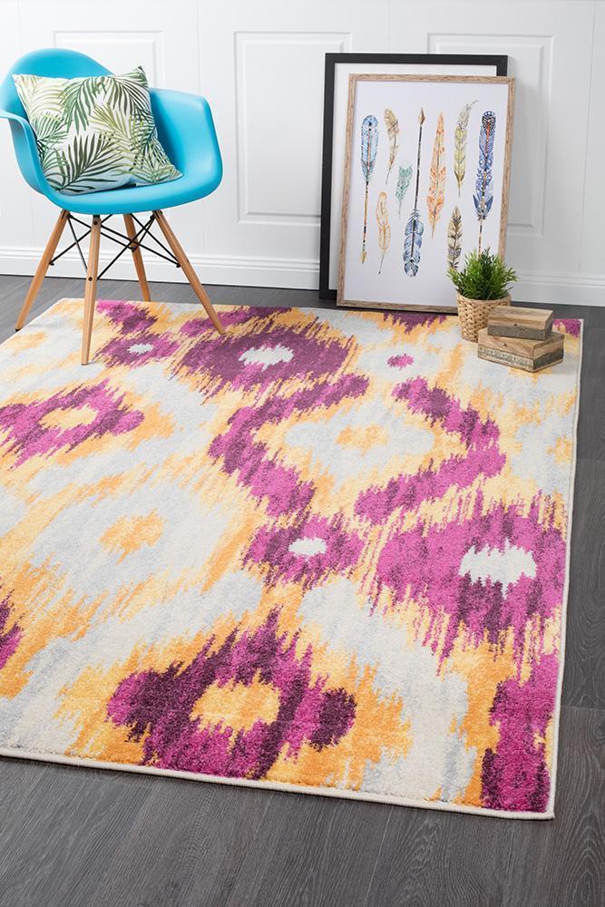 Divinity Burst Aubergine Modern Rug 400x300cm