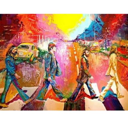 DIY Color Painting By Numbers 500pcs Puzzle Jigsaw #9 Beatles Abbey Road  Ablum cover