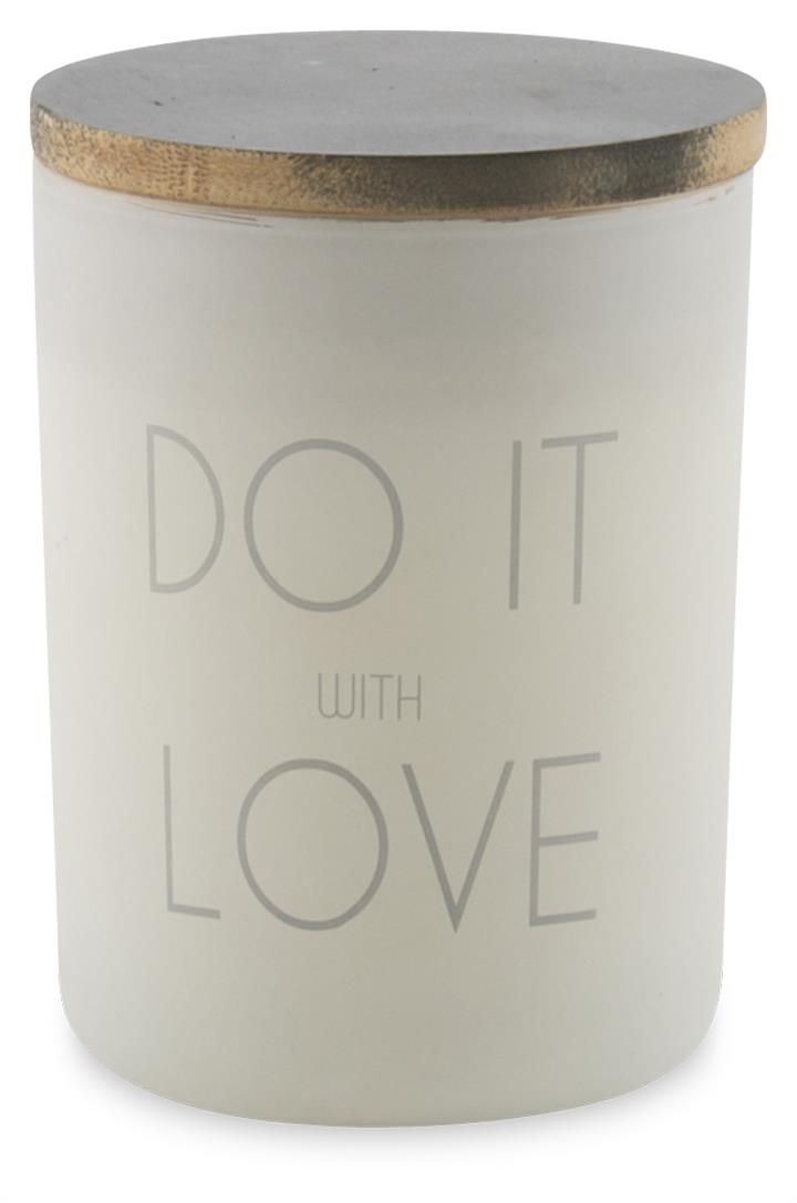 Do It With Love Frosted Glass Candle with Wax