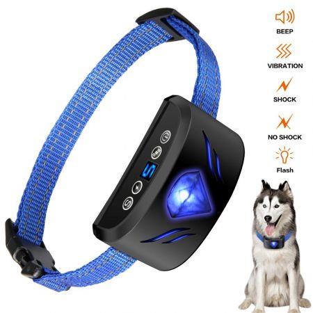 Dog Anti Bark Collar Waterproof With Beeps And Vibration Electric Shock Anti Barking No Bark Training Collar Chargeable