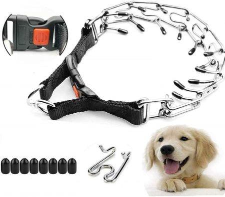 Dog Prong Collar, Dog Pinch Training Collar with Quick Release Snap Buckle for  Medium Dogs(Packed with One Extra Links) M (Neck Girth: 16