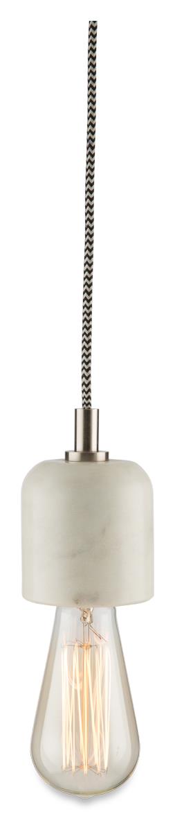 Dome Marble Pendant Hanging Light with Silver Detail