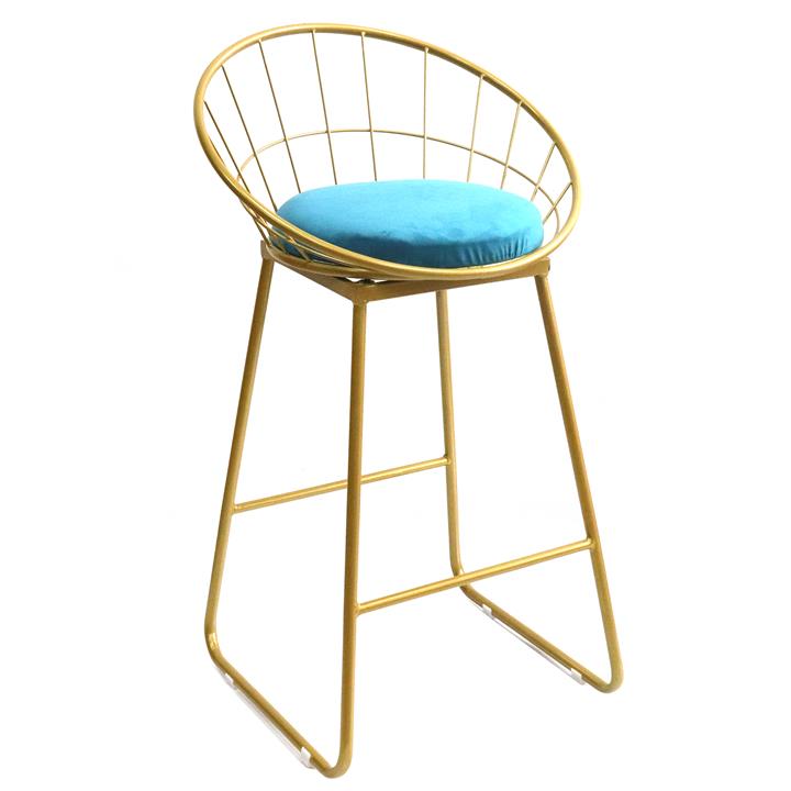 Domed Kitchen Bench Height Stool Aqua Blue