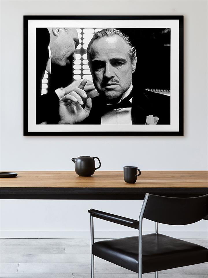 Don Corleone - Frame Black - With Mat - 84x105 - Landscape