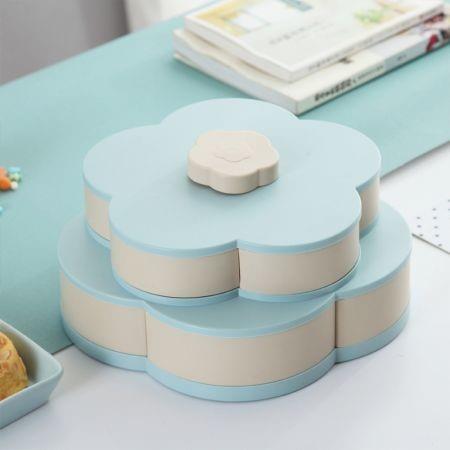 Double-layer Plum Type Storage Box for Seeds Nuts Candy Dry Fruits
