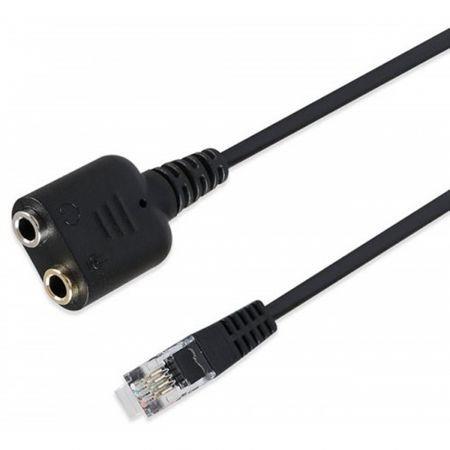 Double turn 3.5 MM RJ9 crystal head computer headphones to telephone switch