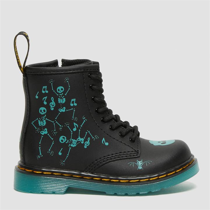 Dr. Martens Toddlers' 1460 Lace Up Boots - Black Skelly Print Hydro Toddlers - UK 5.5 Toddler