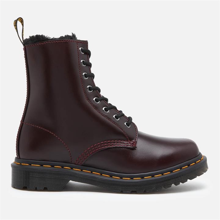 Dr. Martens Women's 1460 Serena Fur Lined Leather 8-Eye Boots - Oxblood - UK 3