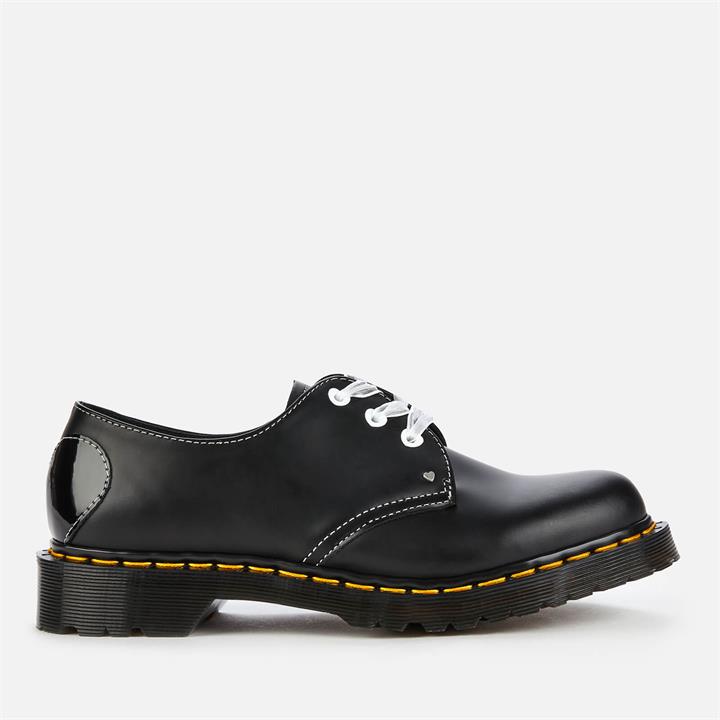 Dr. Martens Women's 1461 Hearts Smooth Leather 3-Eye Shoes - Black - UK 3