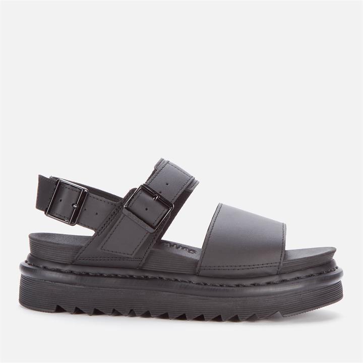 Dr. Martens Women's Voss Leather Double Strap Sandals - Black - UK 8