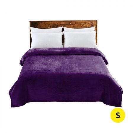 DreamZ 320GSM 220x160cm Ultra Soft Mink Blanket Warm Throw in Aubergine Colour
