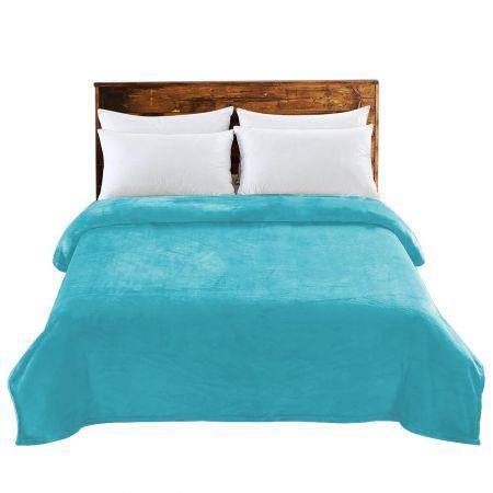 DreamZ 320GSM 220x240cm Ultra Soft Mink Blanket Warm Throw in Teal Colour
