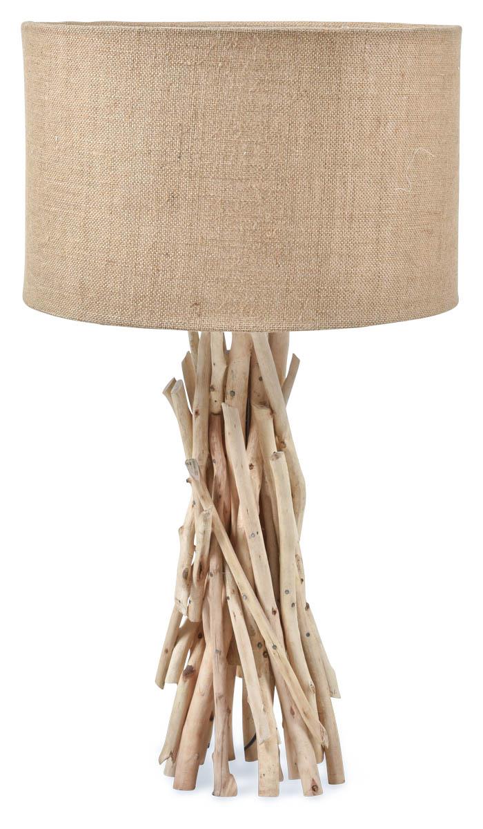 Driftwood Table Lamp With Jute Shade - Natural