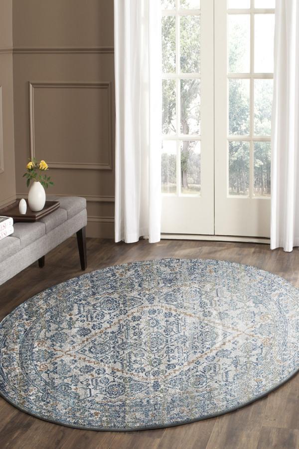 Duality Silver Transitional Rug 150x150cm