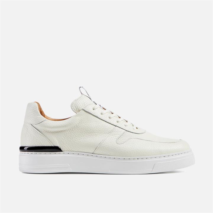 Duke + Dexter Men's Ritchie Leather Cupsole Trainers - White - UK 7
