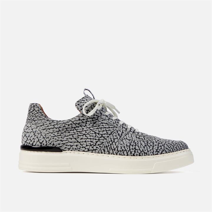 Duke + Dexter Men's Ritchie Nelly Printed Suede Cupsole Trainers - Black - UK 9