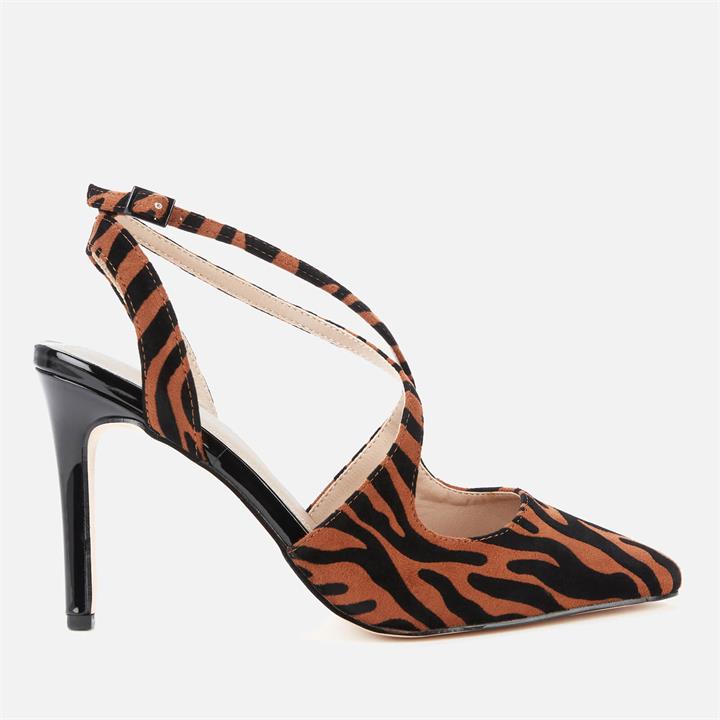 Dune Women's Chiya Microfibre Strappy Court Heels - Brown Leopard - EU 37/UK 4