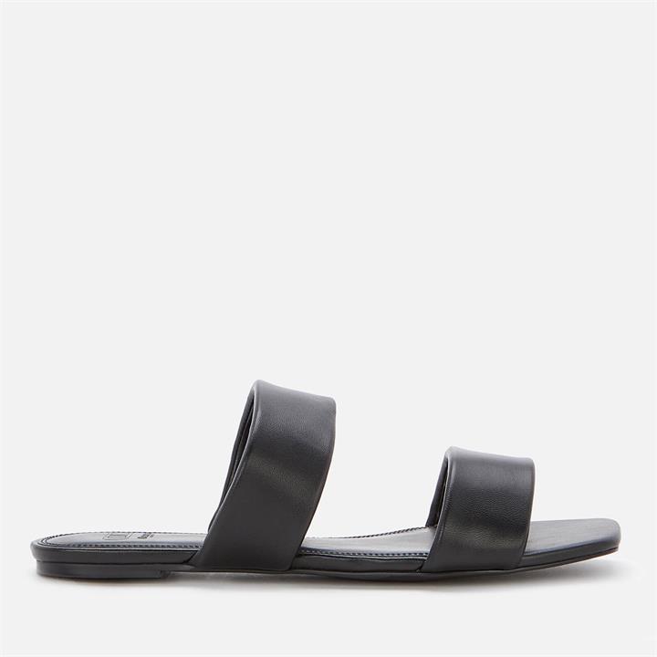 Dune Women's Larla C Leather Double Strap Sandals - Black - UK 6