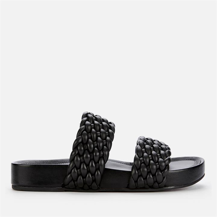 Dune Women's Laylow Leather Double Strap Sandals - Black - UK 5