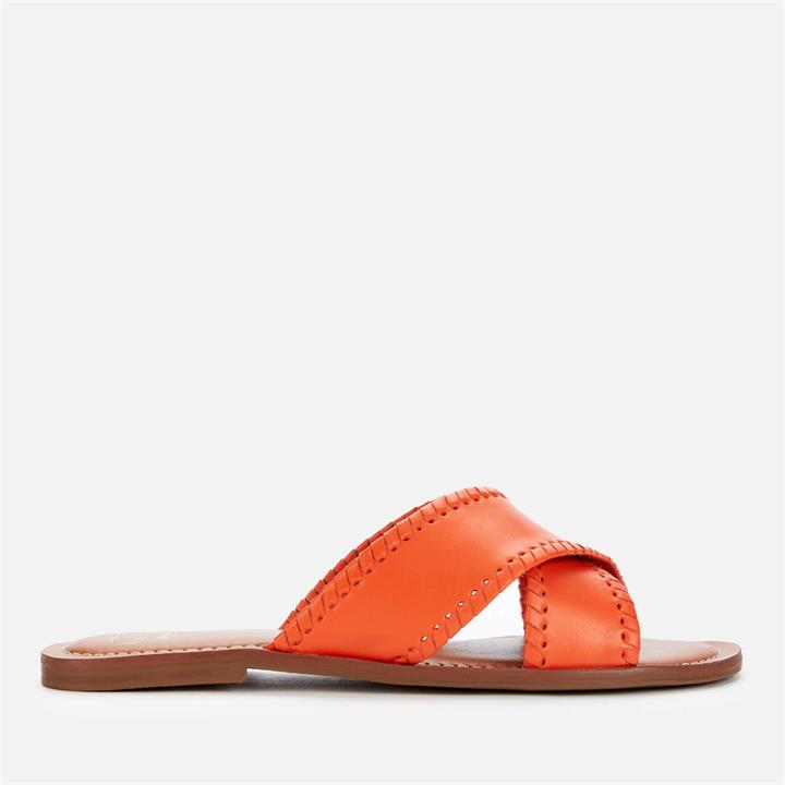 Dune Women's Lindsy Leather Flat Sandals - Orange - UK 3